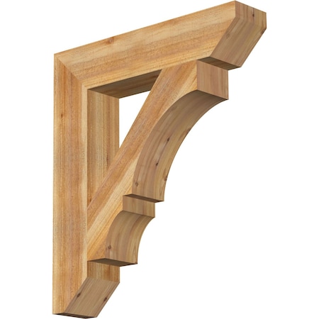 Balboa Slat Rough Sawn Bracket, Western Red Cedar, 6"W x 30"D x 34"H